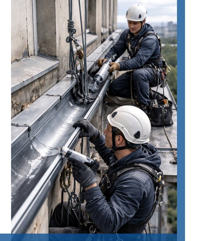 Ремонт водосточных желобов в Губахе от 6738 р. | ВЫСОТНИК-Гбх