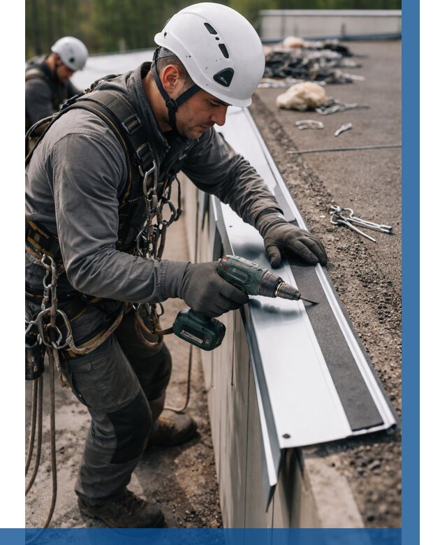 Монтаж капельника на кровле в Губахе от 311 р. | ВЫСОТНИК-Гбх