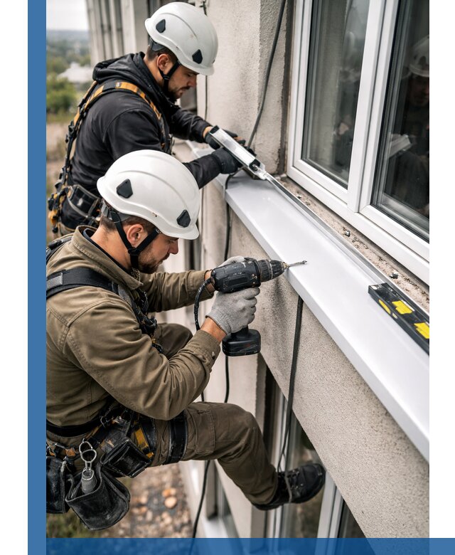 Профессиональный монтаж оконных отливов и отведения воды в Губахе