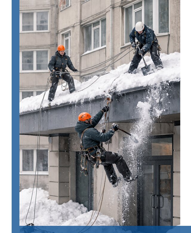 Безопасная очистка навесов от снега в Губахе круглогодично