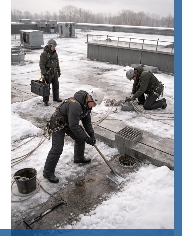 Абонентское обслуживание кровли зимой в Губахе от 8293 р. | ВЫСОТНИК-Гбх