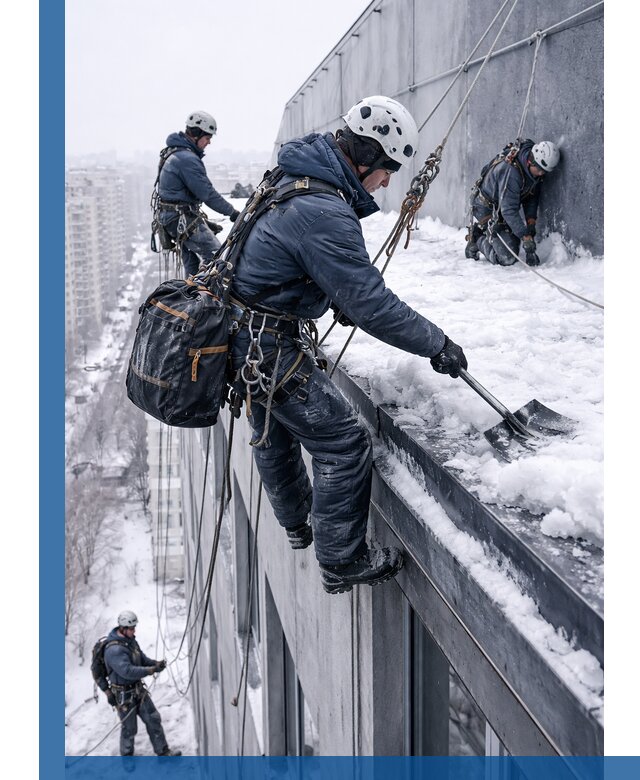 Абонентское обслуживание кровли зимой в Губахе регулярный уход