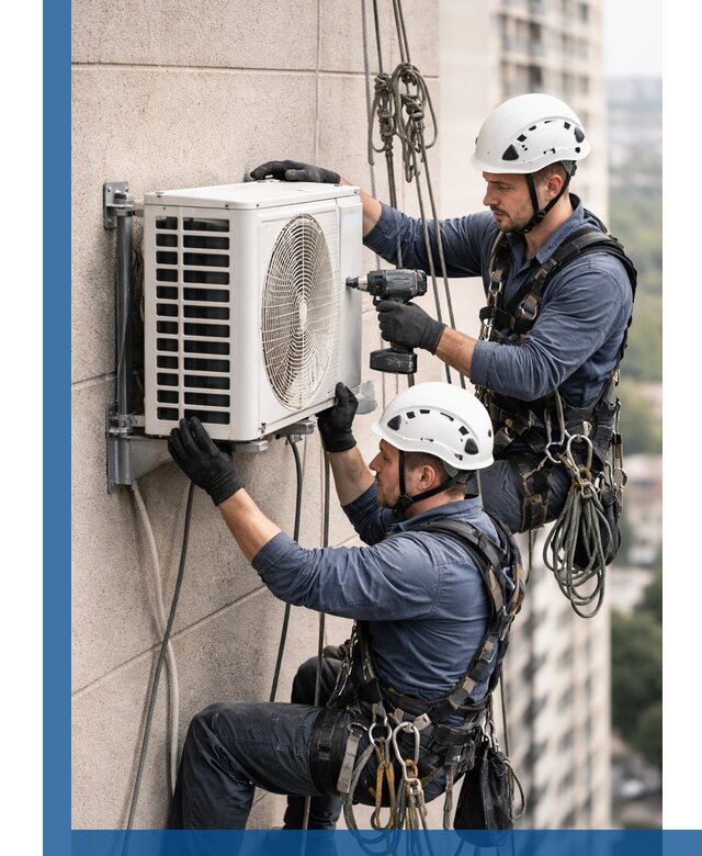 Монтаж внешнего блока кондиционера в Губахе установка и крепление