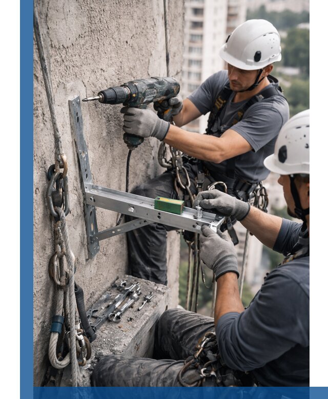 Установка кронштейнов кондиционера и крепежа в Губахе