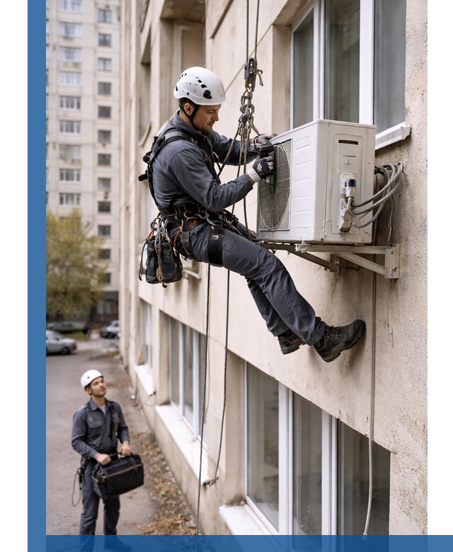 Демонтаж внешнего блока кондиционера в Губахе профессионально