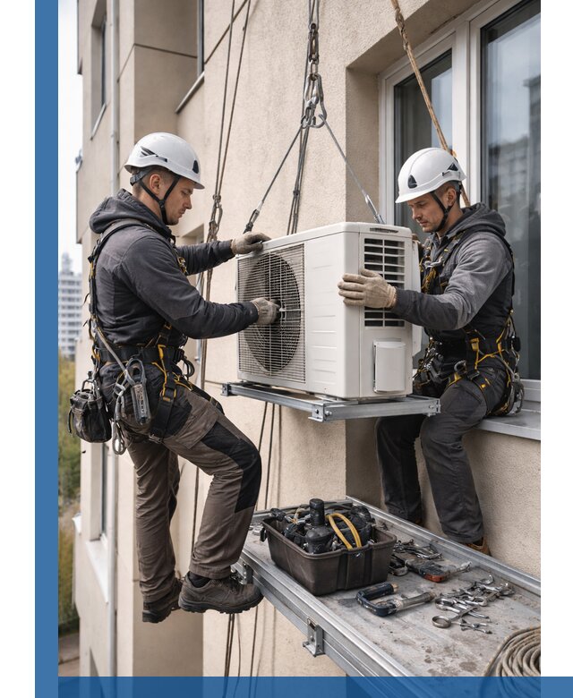 Перенос внешнего блока кондиционера в Губахе с монтажом и крепежом