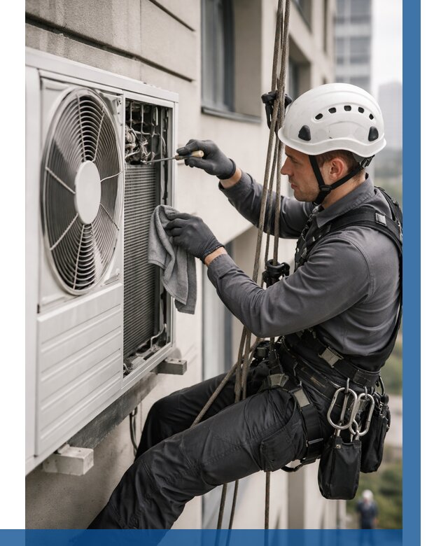 Обслуживание внешнего блока кондиционера в Губахе от 2799 р.ВЫСОТНИК-Гбх