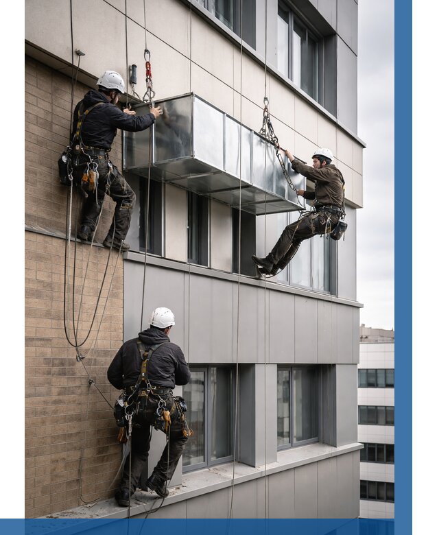 Монтаж воздуховодов на фасаде в Губахе от 1555 р. | ВЫСОТНИК-Гбх