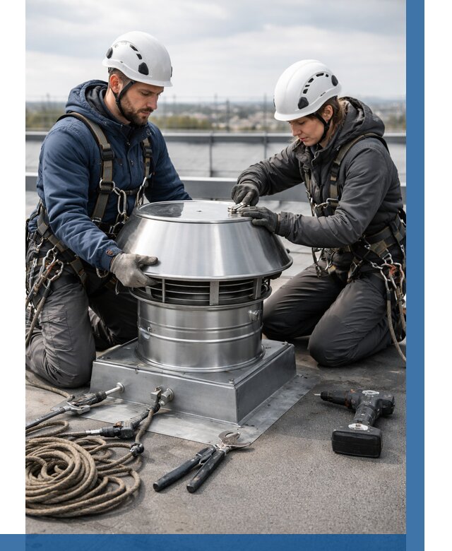 Установка дефлекторов на кровле в Губахе от 4665 р. | ВЫСОТНИК-Гбх