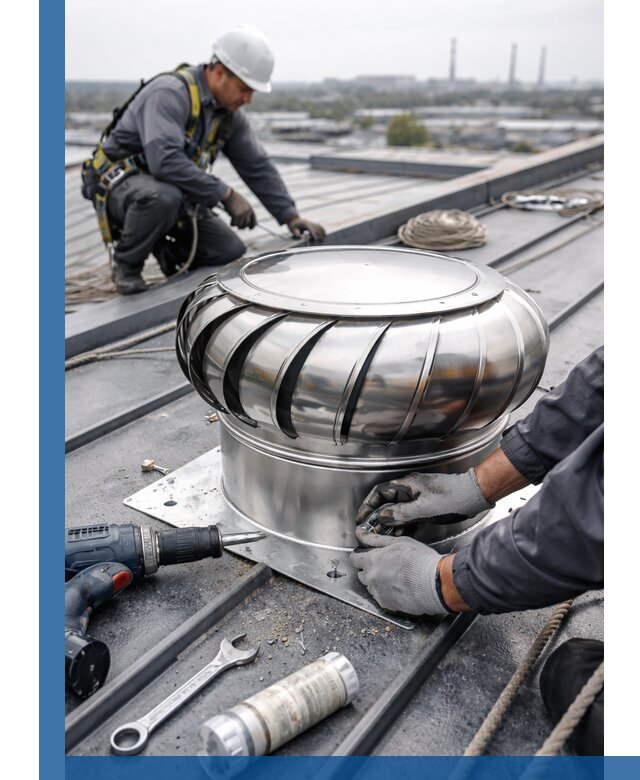 Установка дефлекторов на кровле в Губахе профессионально