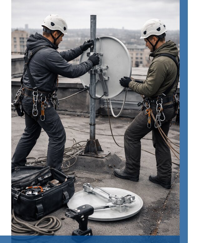 Демонтаж антенн на крыше в Губахе от 4665 р. | ВЫСОТНИК-Гбх