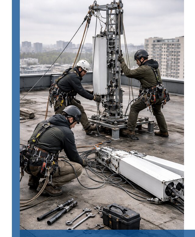 Демонтаж антенн на крыше зданий в Губахе с гарантией