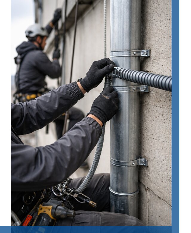 Монтаж гофры для кабеля в Губахе от 311 р. | ВЫСОТНИК-Гбх