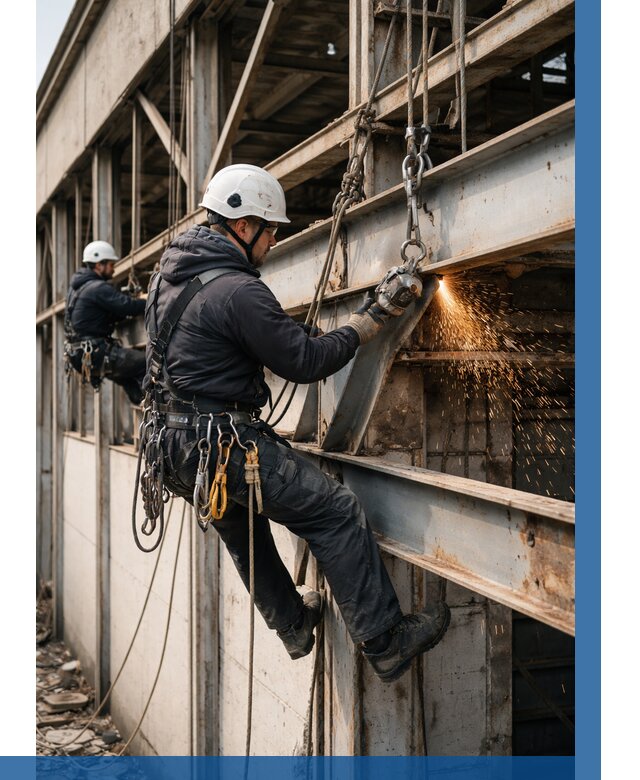 Демонтаж металлоконструкций на высоте в Губахе от 6738р. |ВЫСОТНИК-Гбх