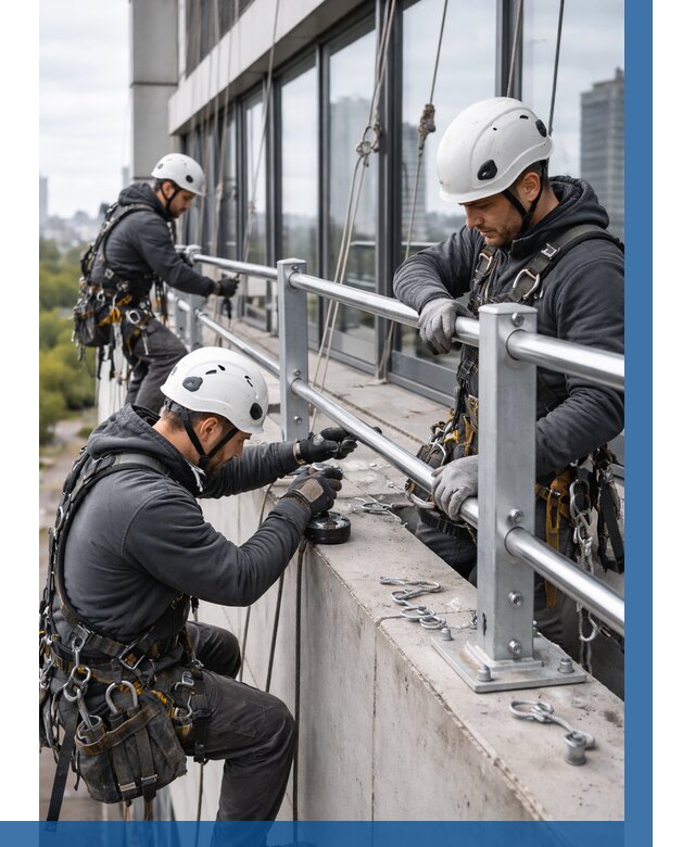 Монтаж ограждений на высоте в Губахе, от 1244 р. | ВЫСОТНИК-Гбх
