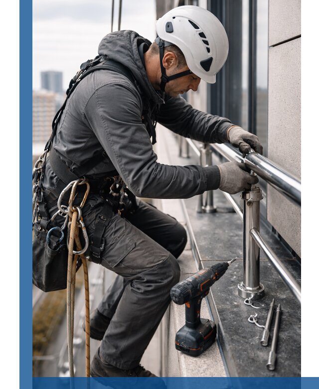 Монтаж ограждений на высоте в Губахе для зданий и конструкций