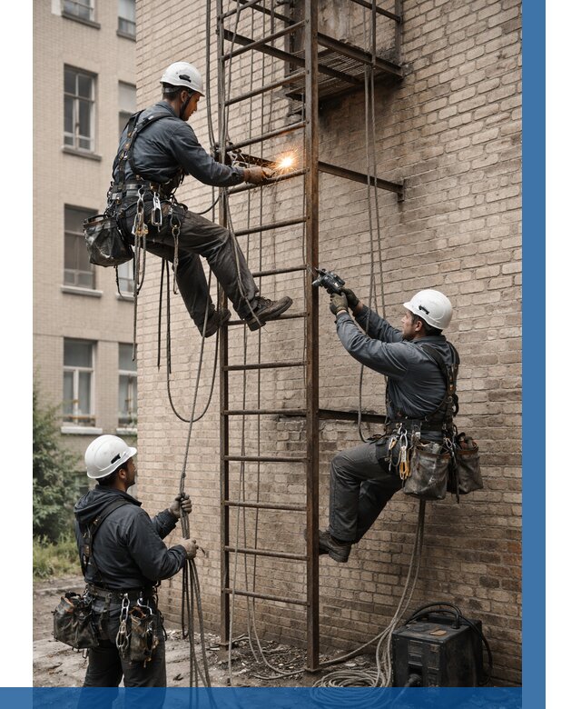 Ремонт пожарной лестницы в Губахе от 7775 р. | ВЫСОТНИК-Гбх