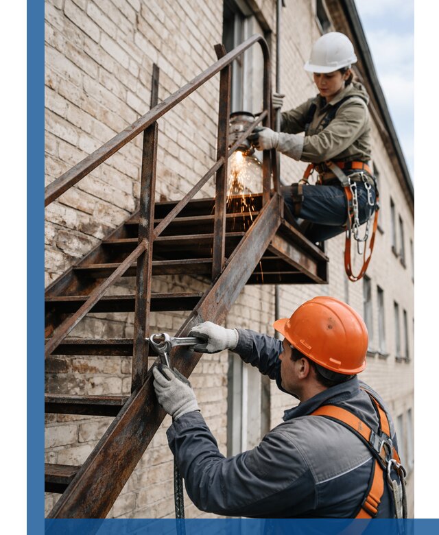 Ремонт и восстановление пожарных лестниц с выездом в Губахе