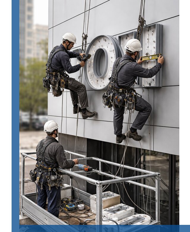 Профессиональный монтаж световых букв в Губахе под ключ