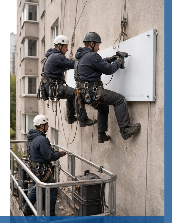 Монтаж табличек и указателей в Губахе от 3628 р. | ВЫСОТНИК-Гбх