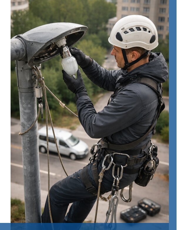 Замена ламп на высоте в Губахе от 2592 р. | ВЫСОТНИК-Гбх