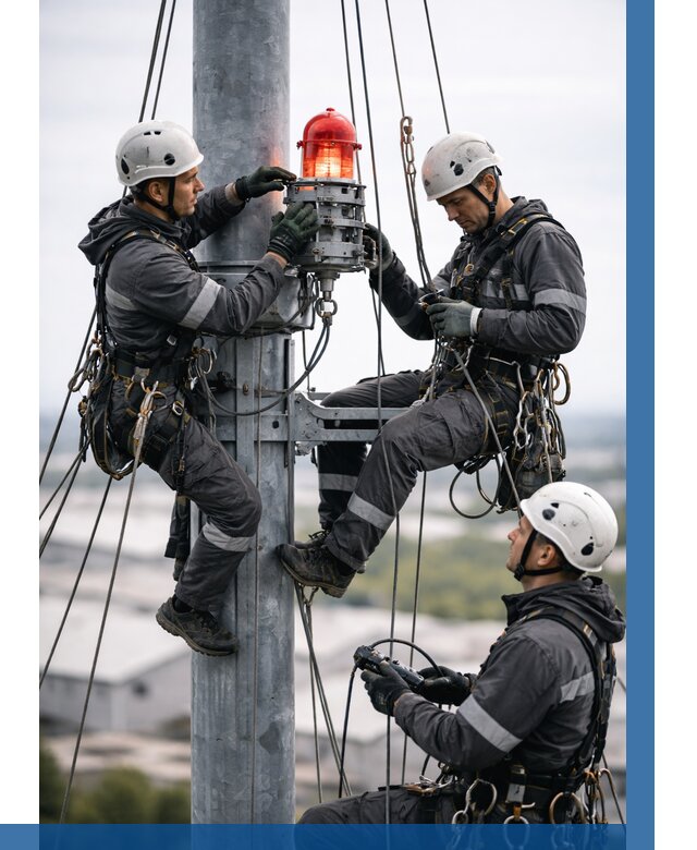 Монтаж заградительных огней в Губахе от 8811 р. | ВЫСОТНИК-Гбх