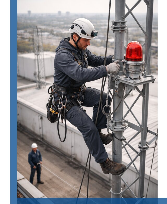 Монтаж заградительных огней и обслуживание объектов в Губахе