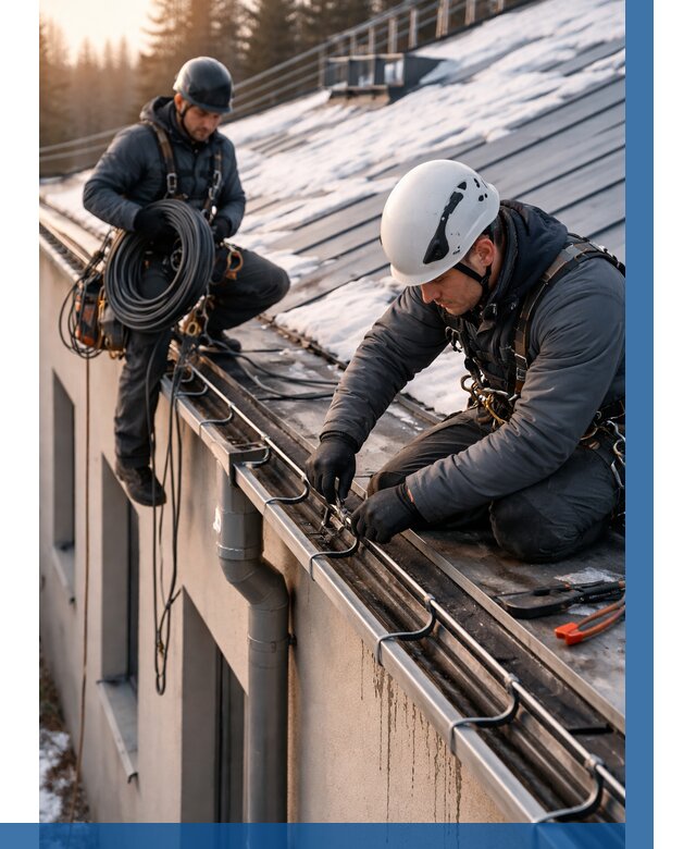 Монтаж греющего кабеля на кровле в Губахе от 466 р. | ВЫСОТНИК-Гбх