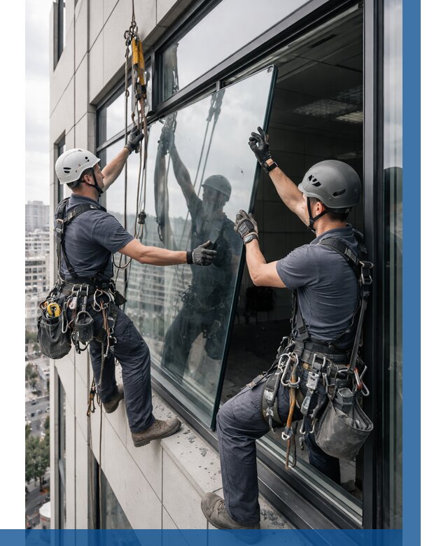 Замена стеклопакетов на высоте в Губахе от 5701 р. | ВЫСОТНИК-Гбх