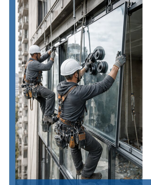 Витражное остекление фасадов и лоджий в Губахе под ключ