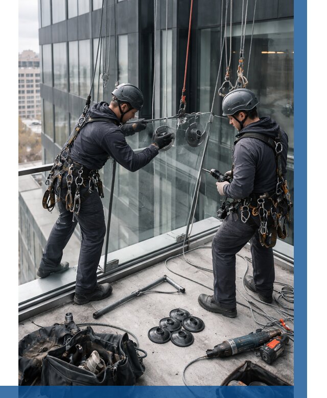 Монтаж стеклянных ограждений в Губахе от 2592 р. | ВЫСОТНИК-Гбх