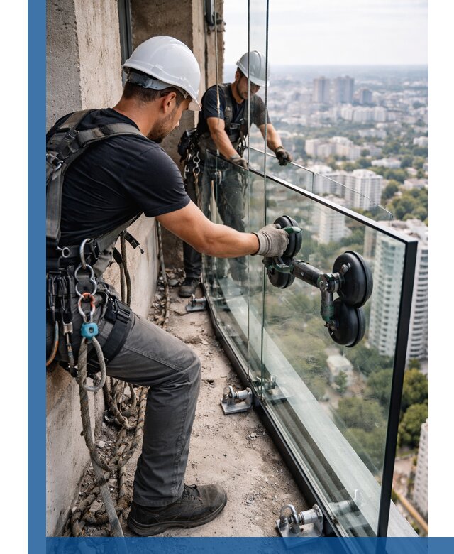 Монтаж стеклянных ограждений под ключ с гарантией в Губахе