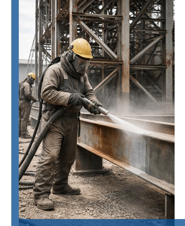 Пескоструйная очистка металлоконструкций в Губахе промышленная