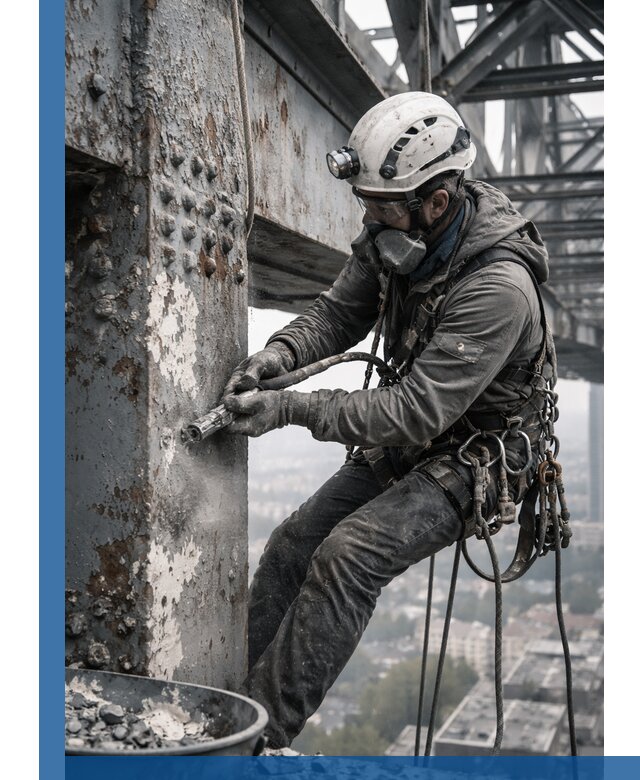 Удаление старой краски с металлических конструкций в Губахе