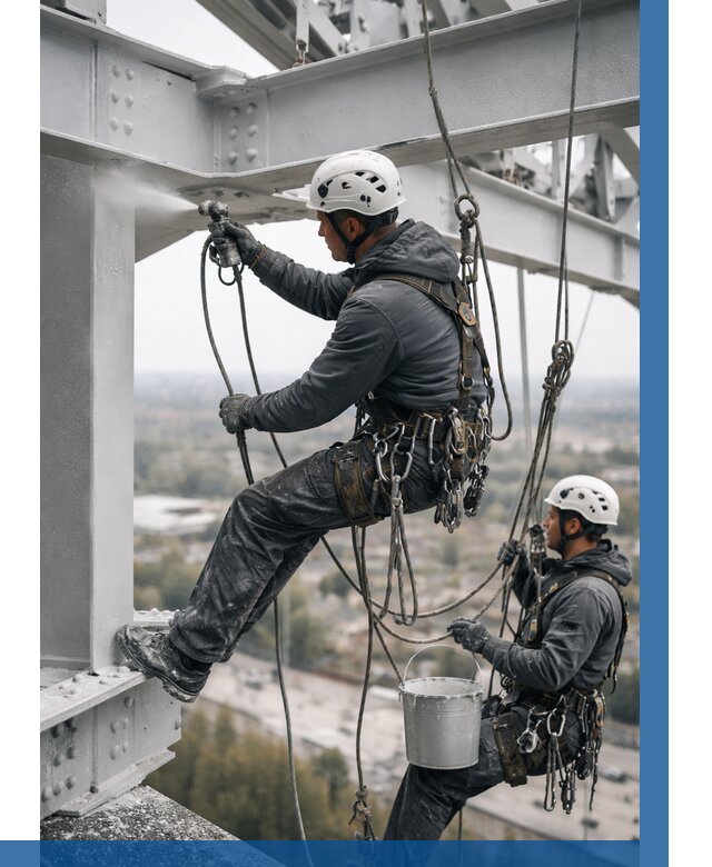 Покраска металлоконструкций на высоте в Губахе 363 р |ВЫСОТНИК-Гбх