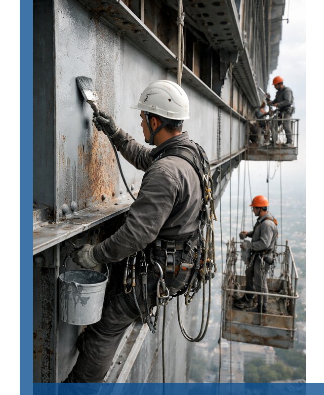 Покраска металлоконструкций на высоте в Губахе профессионально