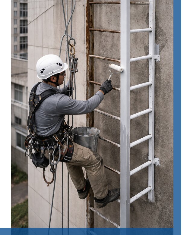 Покраска пожарных лестниц в Губахе от 4665 р. | ВЫСОТНИК-Гбх