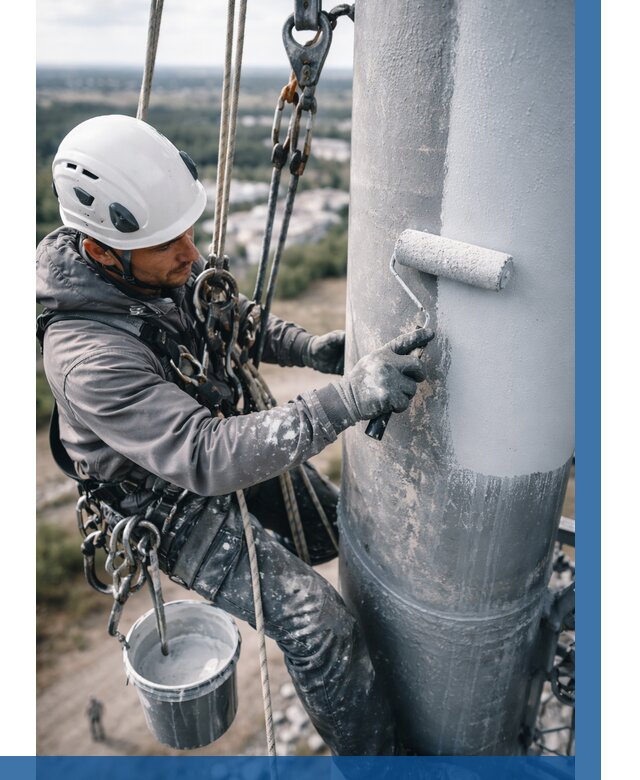 Покраска мачт связи под ключ в Губахе от 881 р. | ВЫСОТНИК-Гбх