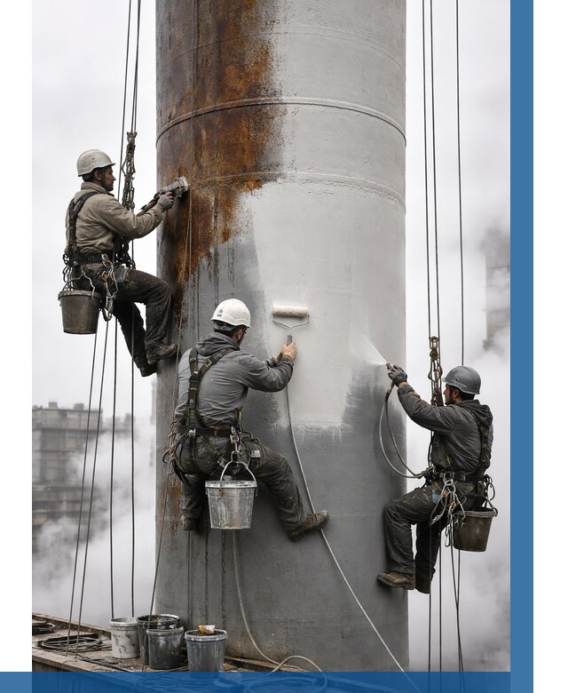 Покраска дымовых труб в Губахе от 8811 р. | ВЫСОТНИК-Гбх