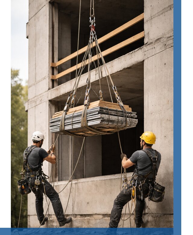 Подъем материала на этаж веревками в Губахе от 1555 р. | ВЫСОТНИК-Гбх