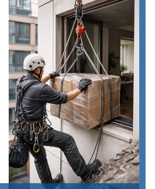 Подъем груза через окно в Губахе от 4665 р. | ВЫСОТНИК-Гбх