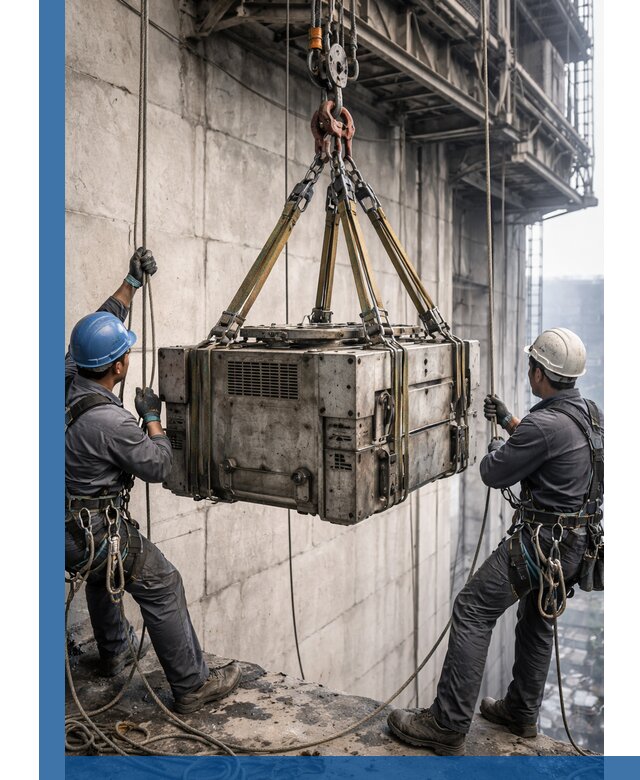 Такелажные работы на высоте, подъем и монтаж грузов в Губахе