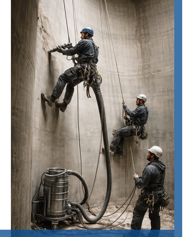 Зачистка силосов в Губахе от 4665 р. Договор и смета ВЫСОТНИК-Гбх