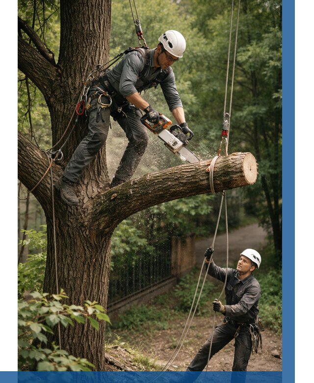 Спил деревьев альпинистами в Губахе от 8293 р. | ВЫСОТНИК-Гбх