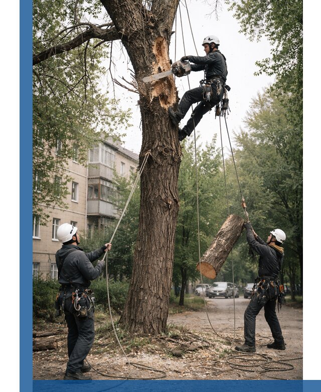 Срочное удаление аварийных деревьев в Губахе с гарантией безопасности