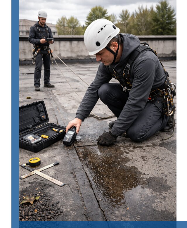 Обследование кровли на протечки и выявление дефектов в Губахе