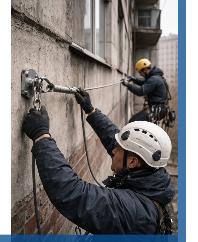Монтаж анкерных линий в Губахе от 3110 р. | ВЫСОТНИК-Гбх