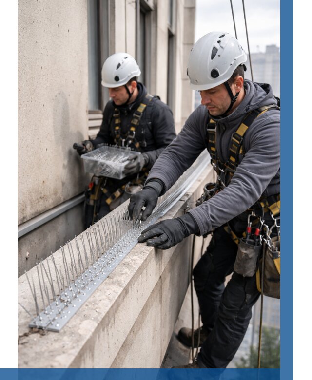 Установка шипов от птиц в Губахе от 881 р. | ВЫСОТНИК-Гбх